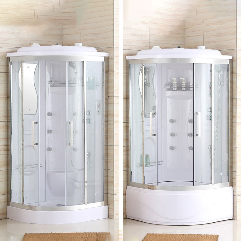 White Shower Stall Stainless Steel Shower Enclosure with Base Included