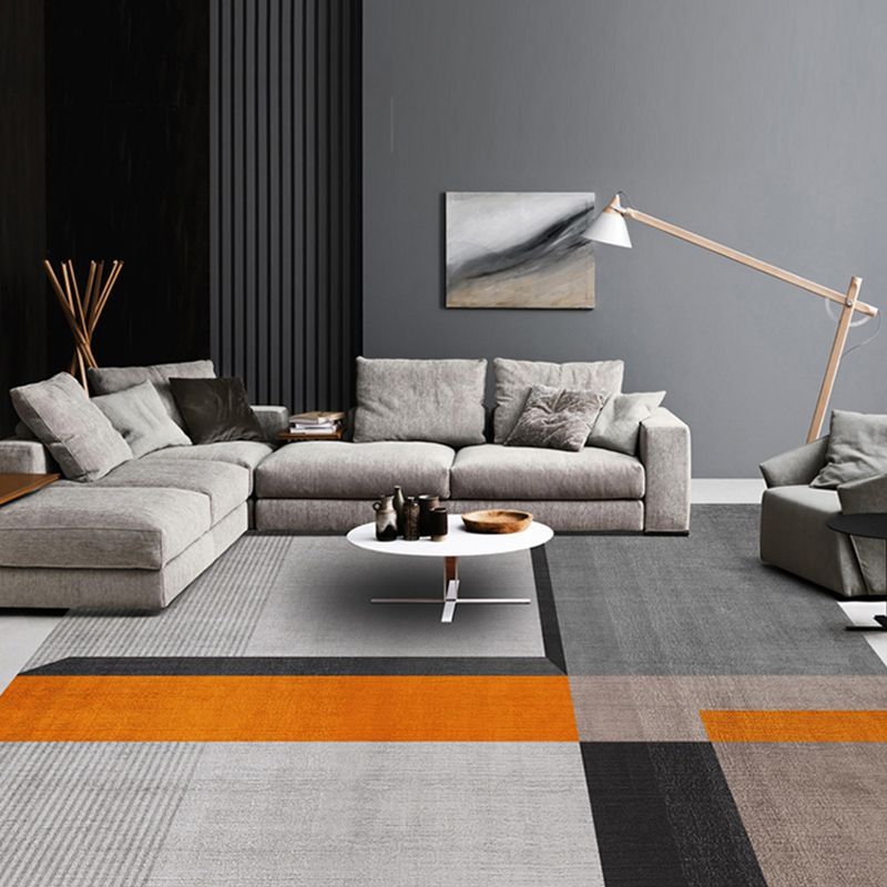 Gorgeous Carpet Funky Contrast Panel Area Rug Washable Polyester Non-Slip Carpet for Living Room