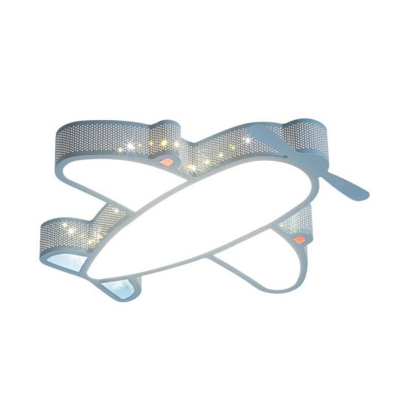 Acrylic Airplane Flush Mount Ceiling Light Contemporary LED Flushmount Ceiling Lamp in Blue