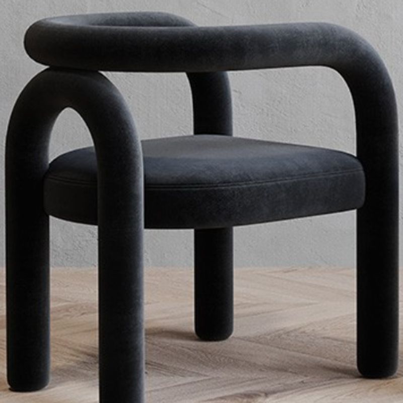 Contemporary Style Dining Chairs Velvet Open Back Arm Chair for Home