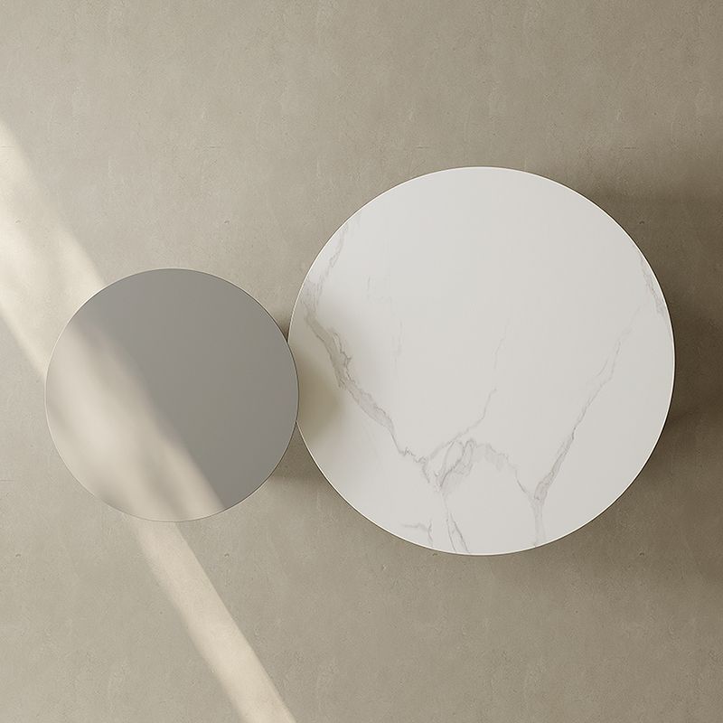Contemporary Cocktail Table Round Stone Coffee Cocktail Table