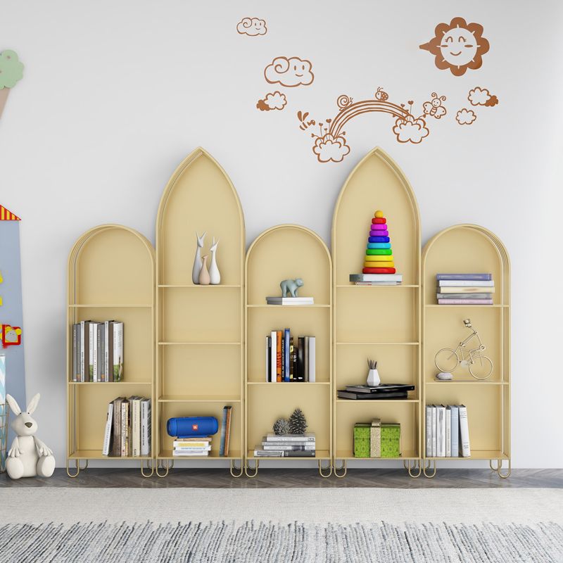Glam Standard Bookcase Metal Closed Back Bookshelf with Shelves