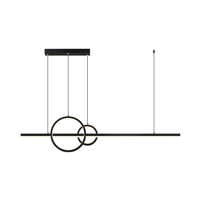 Anello minimalista e bar Light Light LED Metallic LED Lampada sospesa in nero/oro