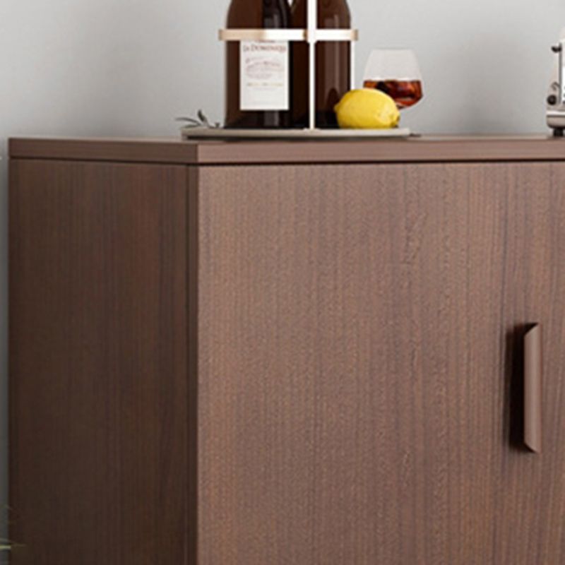 Mid-Century Modern Side Cabinet Brown Accent Cabinet With Doors
