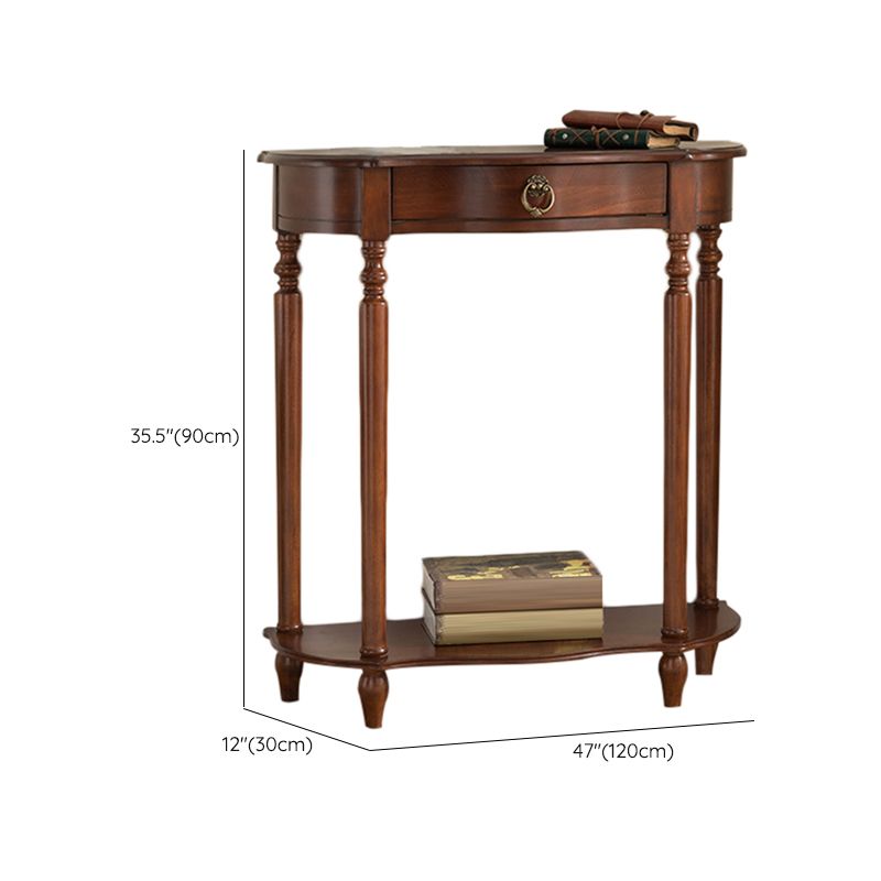 Victorian Rubber Wood End Table Free Form Console Sofa Table for Hall