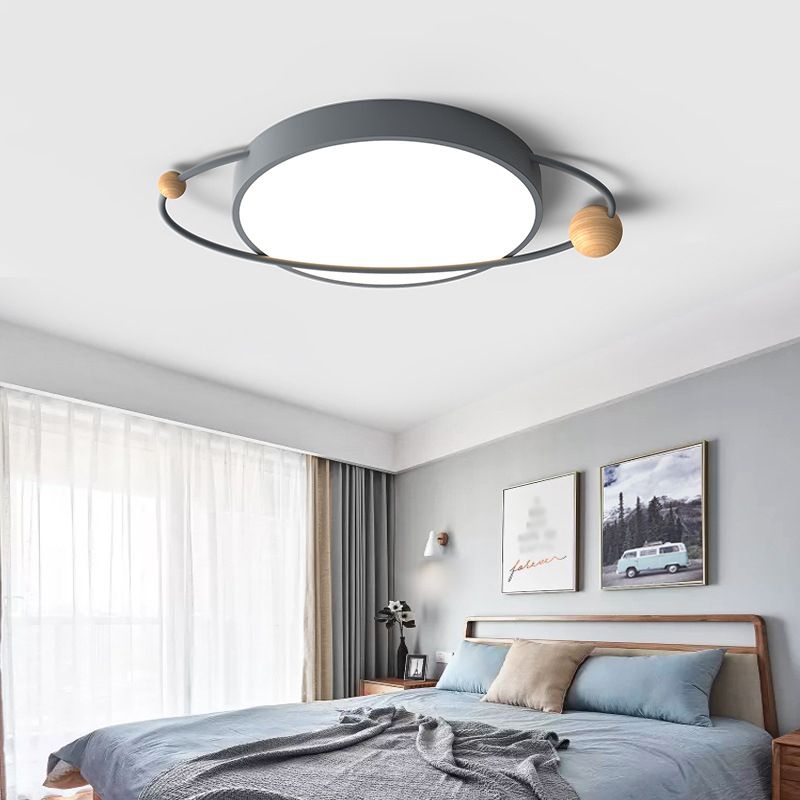 Ringed Planet Acrylic Flush Light Modernist LED Close to Ceiling Lamp for Bedroom