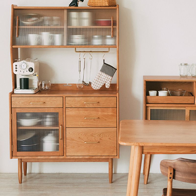 64.96"H Sideboard Contemporary Style Solid Wood Dining Server for Kitchen Living Room