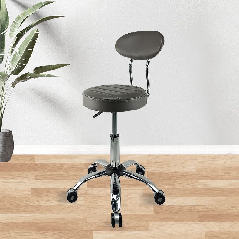 Modern Metal Barstool Fabric Upholstered Counter Stool in Matte Finish for Indoor