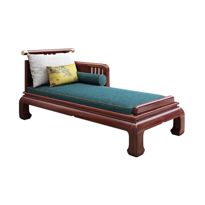 Traditional with Arms Chaise with Pillow Round Arms for Living Room