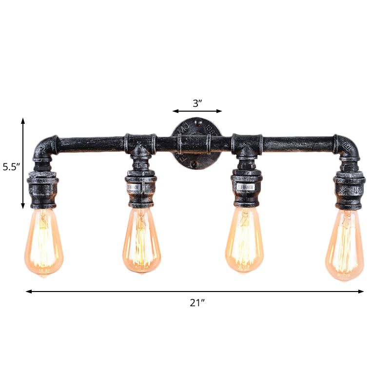 4-Bulb-bewaffnete Wandlampe Industrie antikes Silbermetallwandmontierlicht für Wohnzimmer