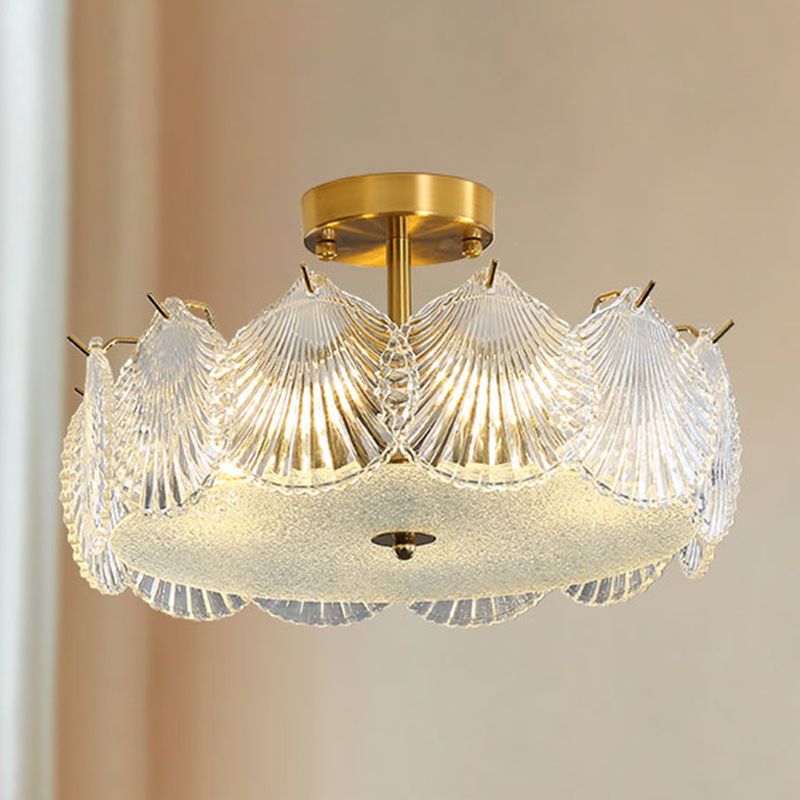 Modern Flush Mount Light Minimalist Flush Mount Ceiling Light Fixture with Glass Shade