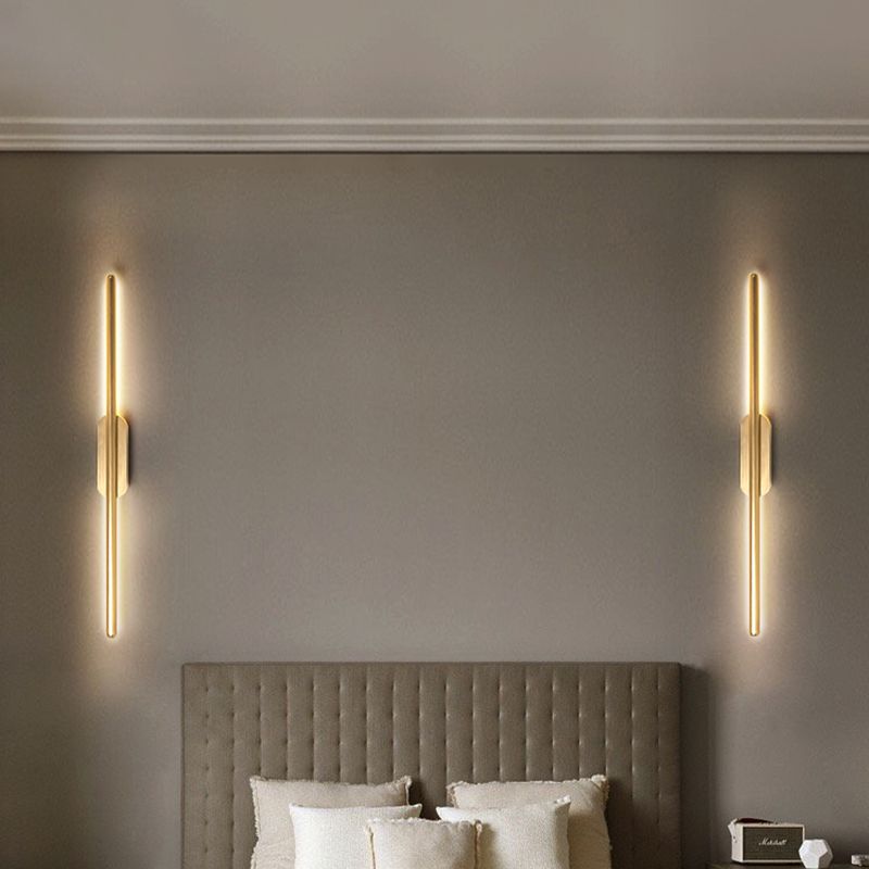 Luci di applione lineare moderna Metal Apparecchiatura da parete a 1 luce per bagno