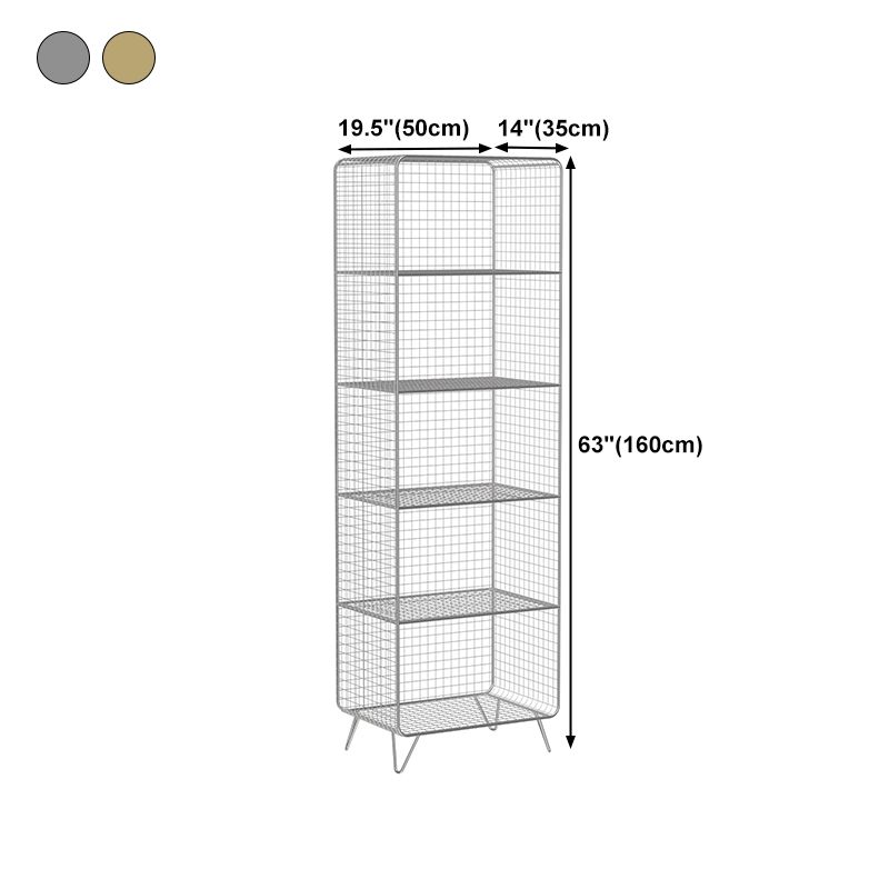 Modern Style Bookshelf Standard Closed Back Metal Bookshelf for Home