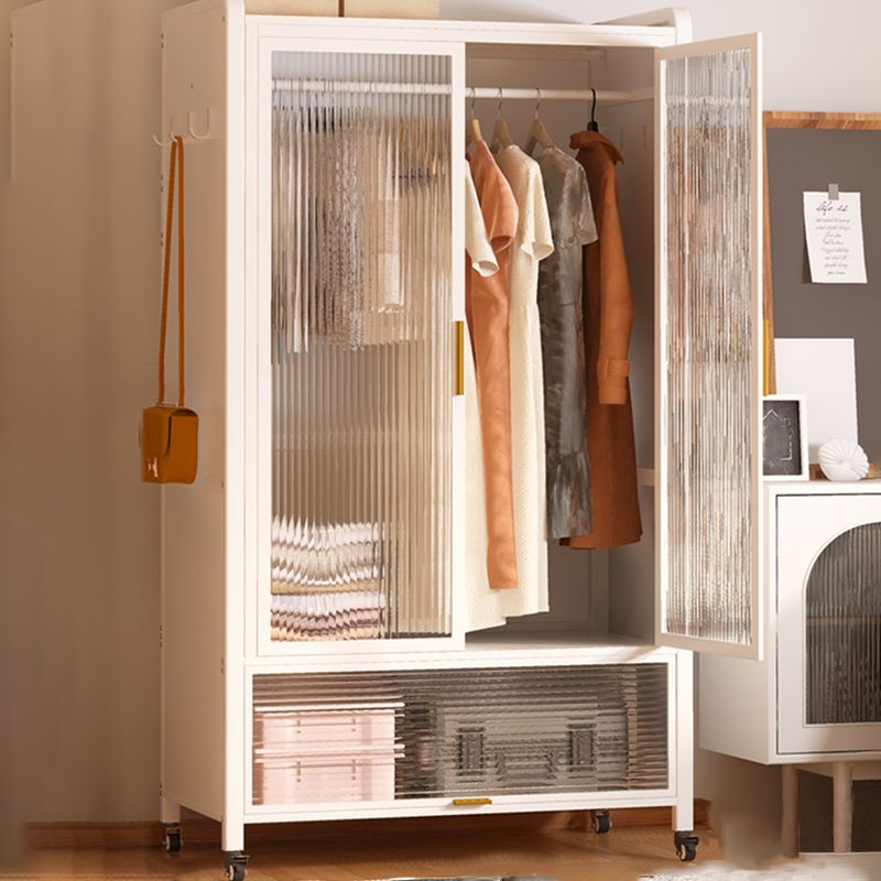 Glass Modern Style Wardrobe Closet Glass Wardrobe Cabinet for Home