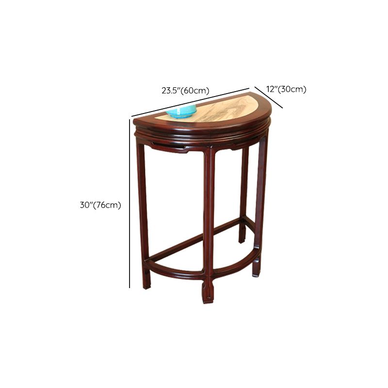 Half Moon Contemporary Console Table Dark Brown Wood Console Sofa Table