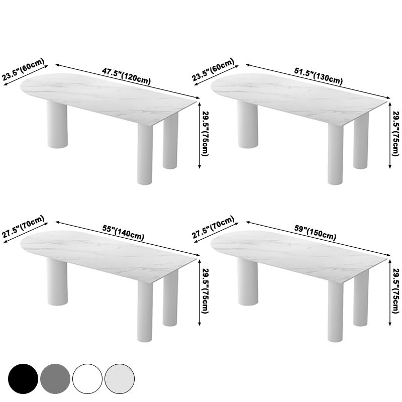 Gratis vorm 3 poten moderne stijl eettafel witte vaste tafel met gesinterde steen