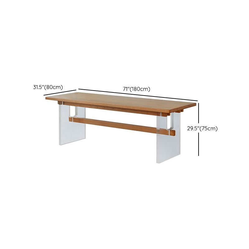 Modern Style Rectangle Dining Table Wood Table with Plastic Legs for Home
