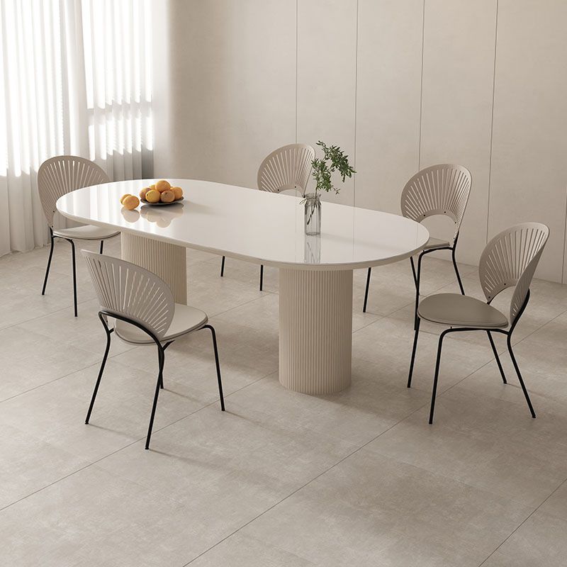 Kitchen Contemporary Dinner Table Double Pedestal Dining Table