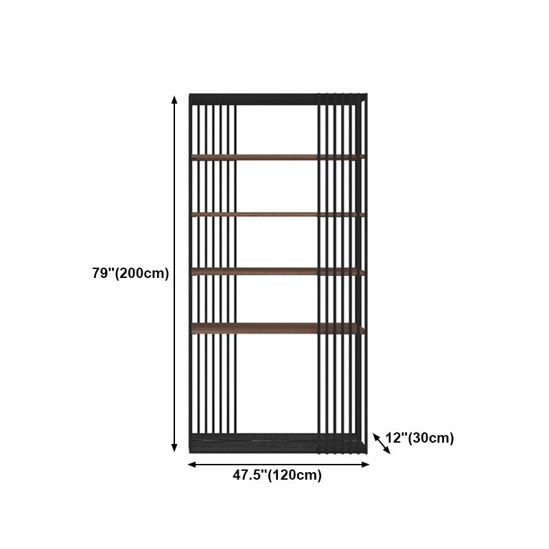 4-Shelf Metal Standard Bookcase Industrial Bookcase for Home Office
