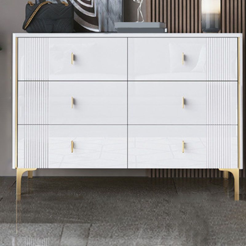 Vertical Glam Stone Storage Chest Bedroom Chest with Metal Legs