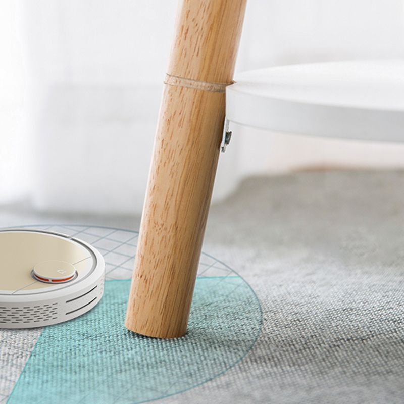 Scandinavian Round End Table Wood Tripod Sofa Side Table with Storage