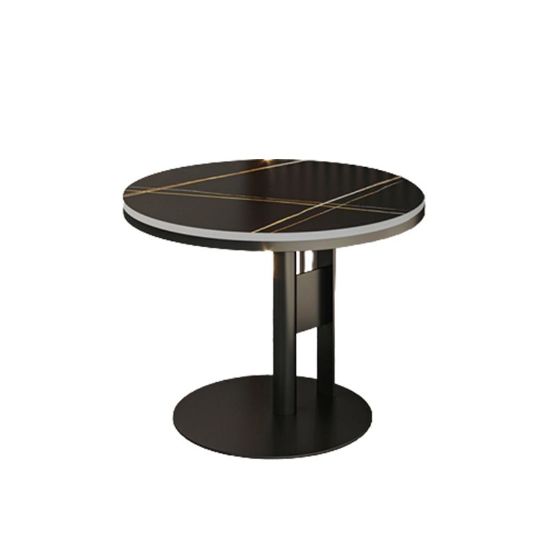 Contemporary Accent Side Table Round Pedestal Living Room Metal Corner Table