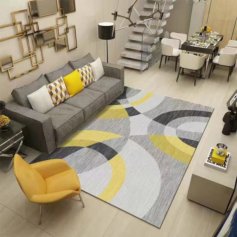 Zwart modern tapijt polyester abstract patroon binnen tapijt niet-slip achterste tapijt voor salon