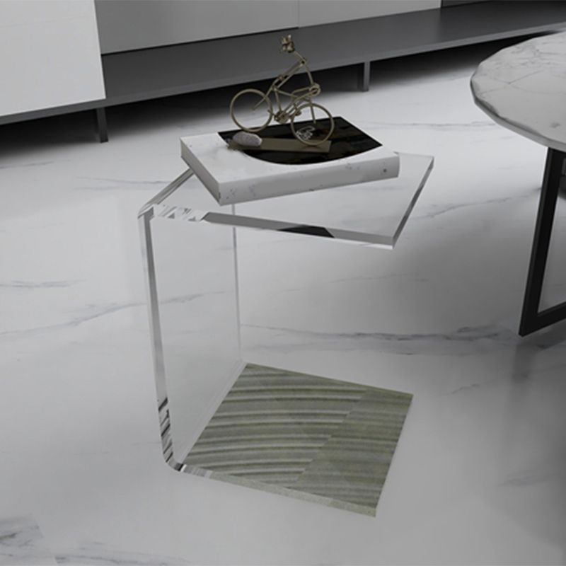 Modern Style Smoky Grey/brown/transparent/blue Acrylic  End Table Rectangle Side Table