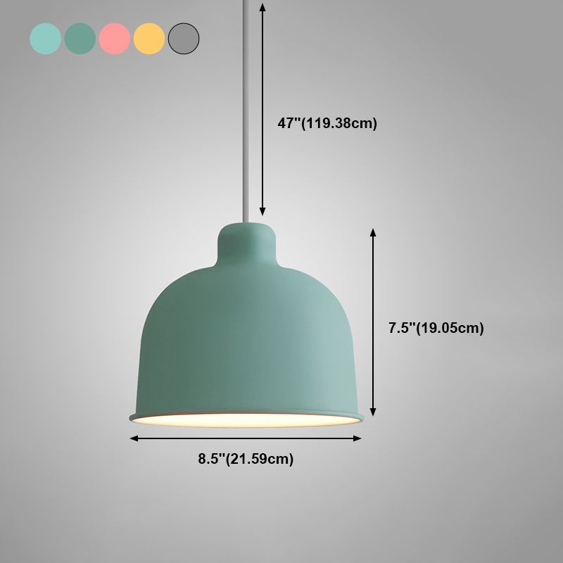 Colorful Dome Pendant Light Modern Metal Hanging Pendant for Living Room