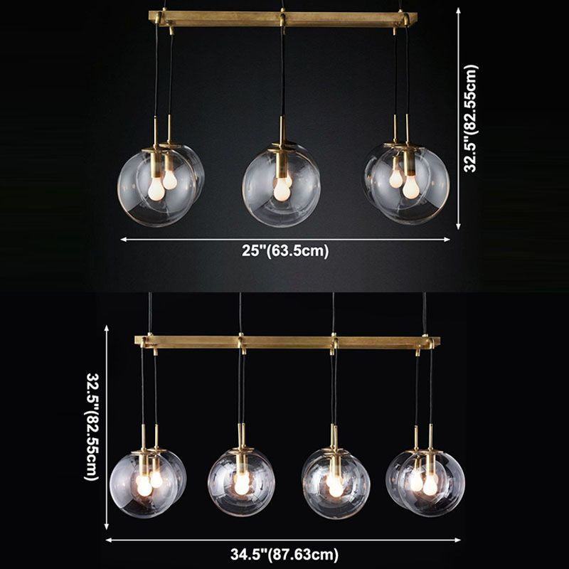 Bronzo Modern Island Lighting Global Glass lampadario lampadario per sala da pranzo