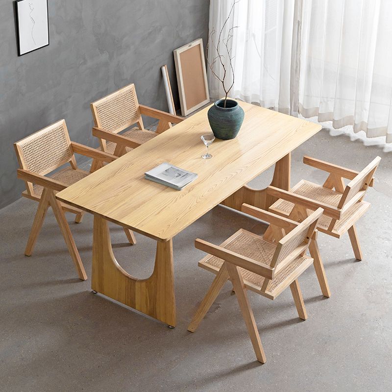 Industrial 1/2/4/5/6 Pieces Rectangle Dining Solid Wood Dining Room Table with Chairs