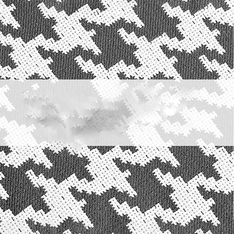 Contemporary Square Arms Accent Chair Fabric Houndstooth Chaise