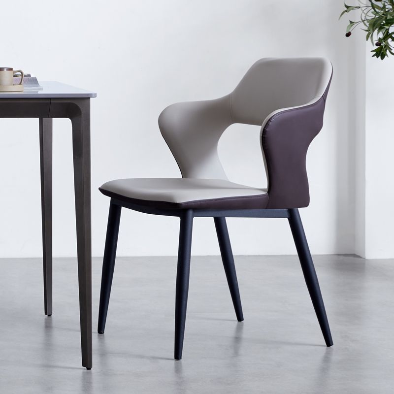 Minimalistische stijl gestoffeerde zijstoelen Open achterstoelen achterstoelen voor thuis