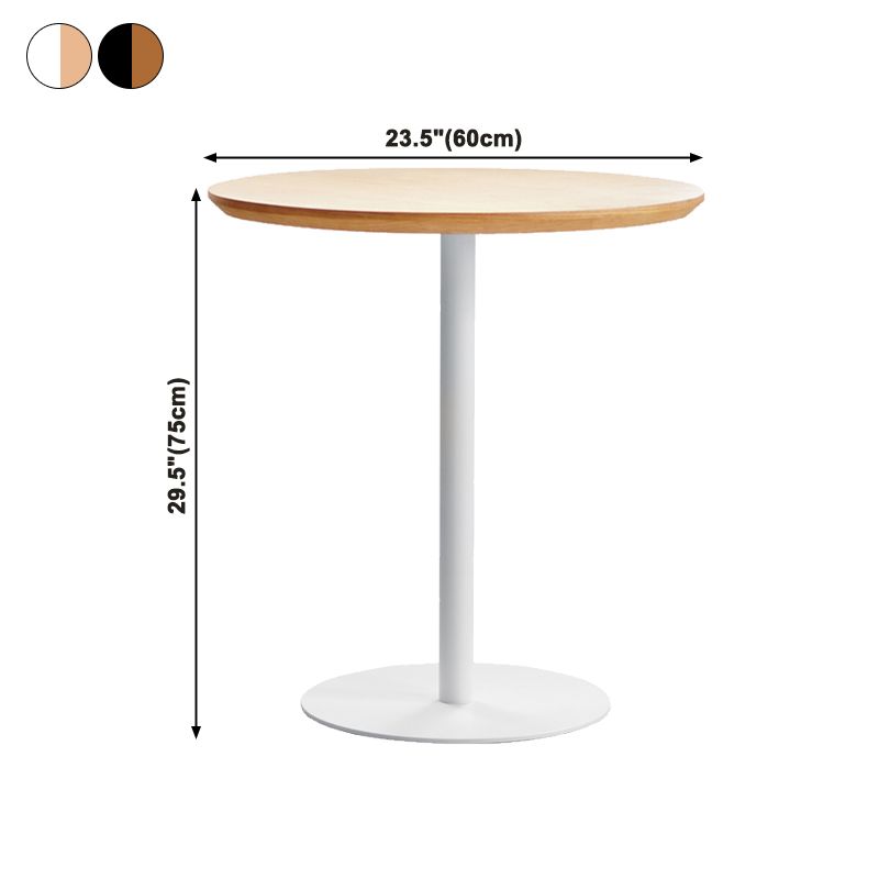 Table de salle à manger décontractée à base de tulipe ronde, table fixe quadricolore avec bois massif