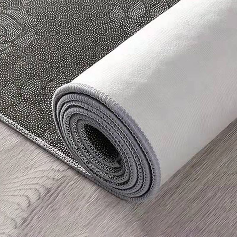Dark Gray Modern Rug Polyester Geometric Scheme Rug Washable Rug for Drawing Room