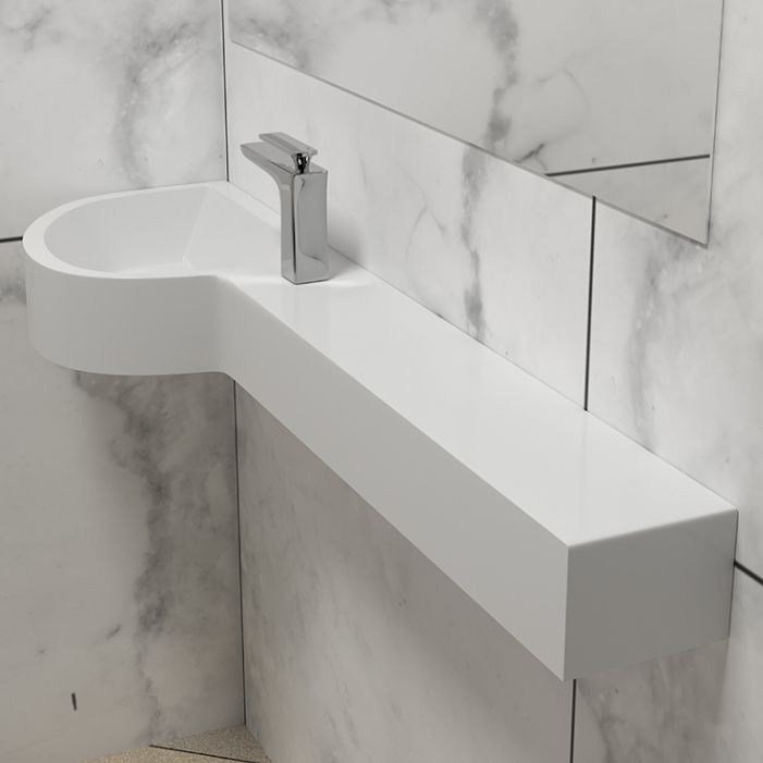 Modern Bathroom Sink Man Made Rock Specialty Wall Mount Bathroom Sink without Faucet