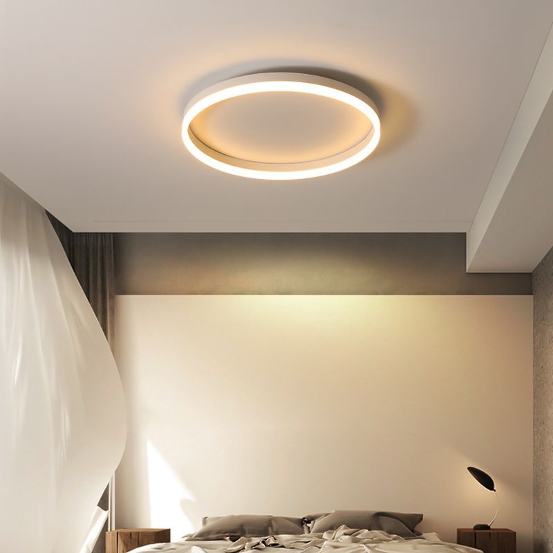 Acrylic Circular LED Ceiling Light in Modern Creative Style Wrought Iron Flush Mount for Bedroom