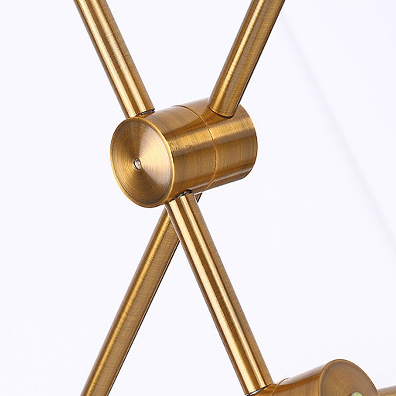 Einstellbare gekreuzte Anhängerbeleuchtung zeitgenössischer Metallic 4 Lampenlampen Gold Kronleuchter Licht mit klarem Glas Globus Schatten