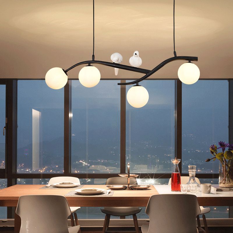 Modern Style Ball Shape Island Pendants 4-Lights Pendant Lights for Living Room