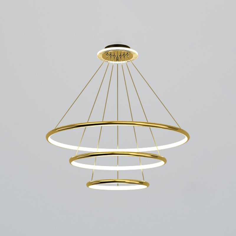 Wheel Shape Chandelier Lights Modern Metal Chandelier Lighting Fixtures in Gold