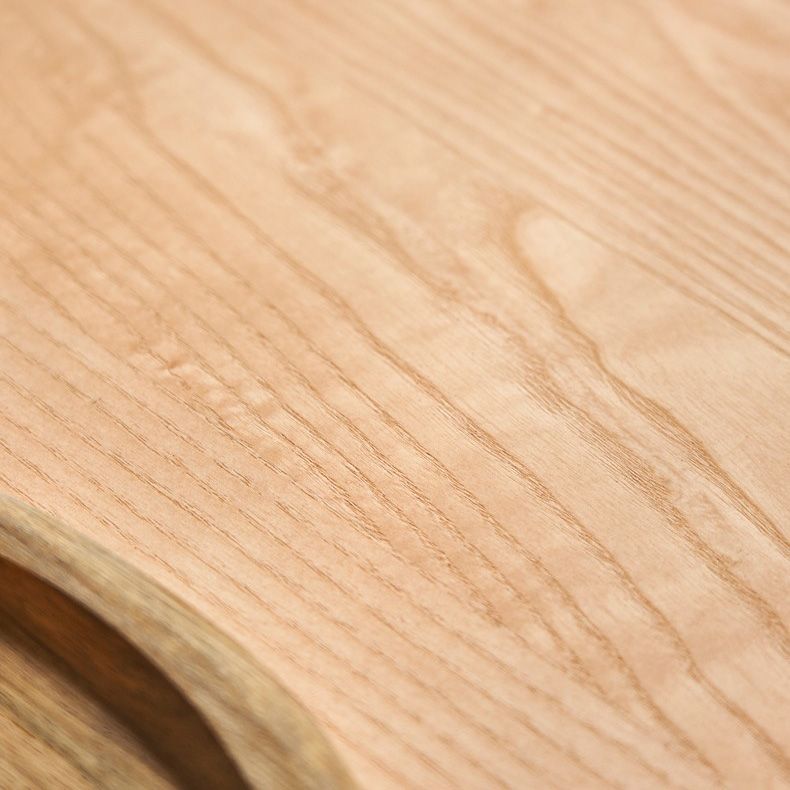 Rectangle Ash Wood Table for Restaurant Modern Dining Table with Double Pedestal