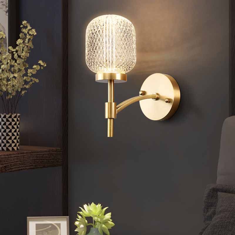 1 Lights Crystal Sconce Light Postmodern Wall Lighting Fixtures for Bedroom Living Room