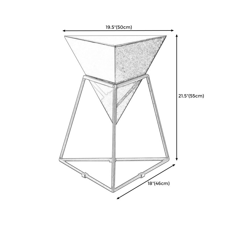 21.6"H Modern Metal Frame Base Solid Color Triangle Coffee Table End Table
