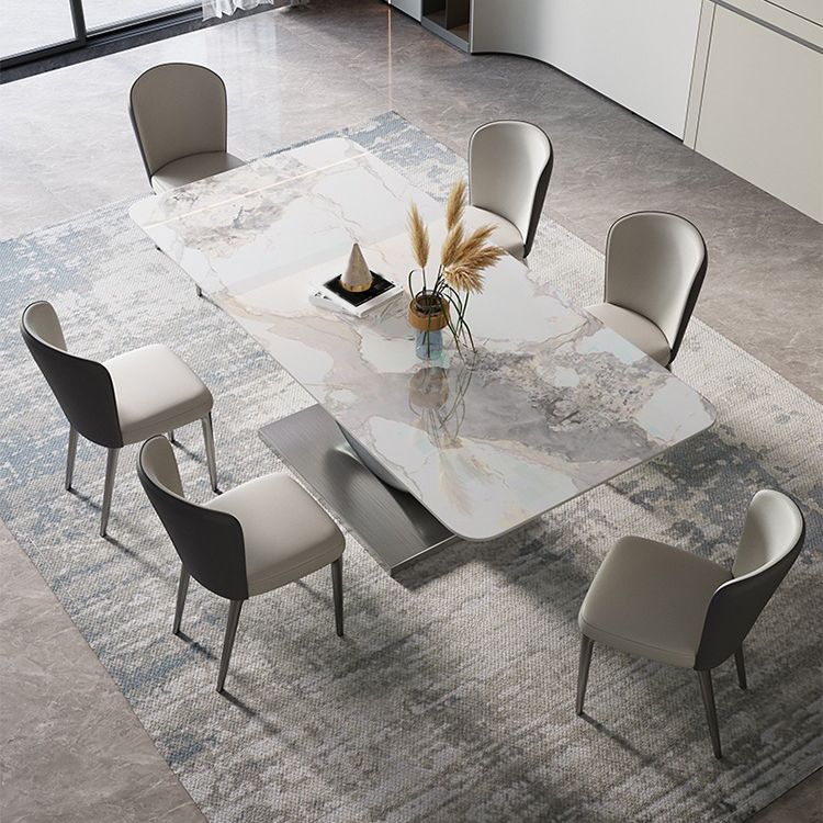 Contemporary Rectangle Dining Table Set Sintered Stone 1/4/7/8 Pieces Dining Set