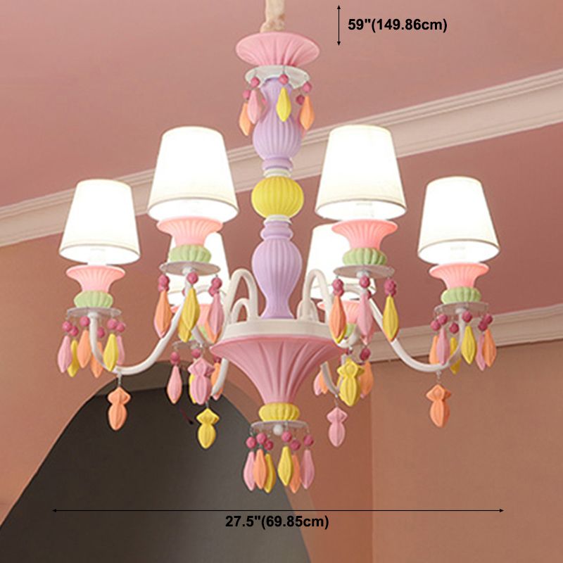 Apparecchiatura a sospensione rosa moderna a sospensione moderna a sospensione del lampadario in metallo in metallo