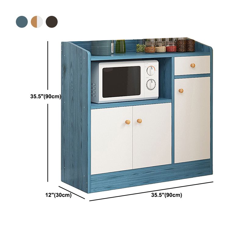 Modern Knobs Side Cabinet Rectangle Wood Storage Cabinet with Drawer