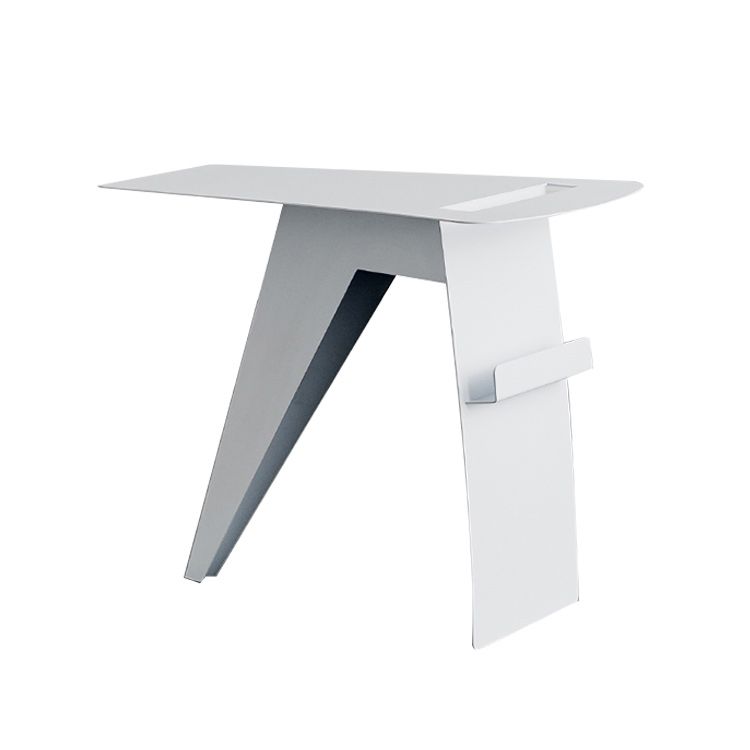 Mid-Century Sled End Table Geometric Metal Side Table, 19" Tall