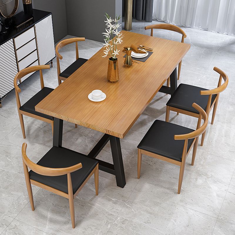 Industrial 1/4/7 Pieces Furniture Solid Wood Rectangle Dining Set in Brown