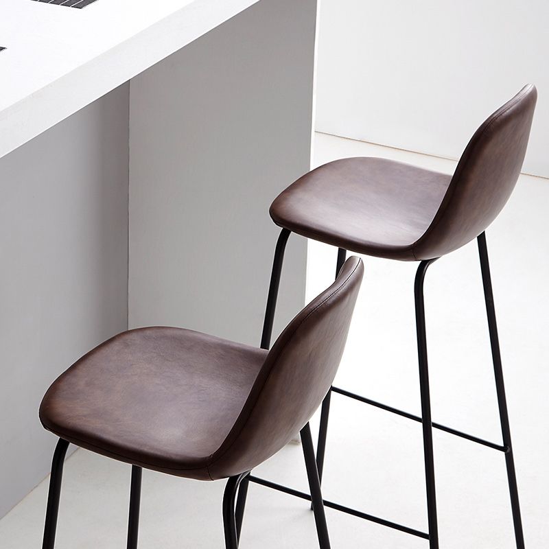 Black Metal Base Bar and Counter Stool Industrial Style Indoor Stool