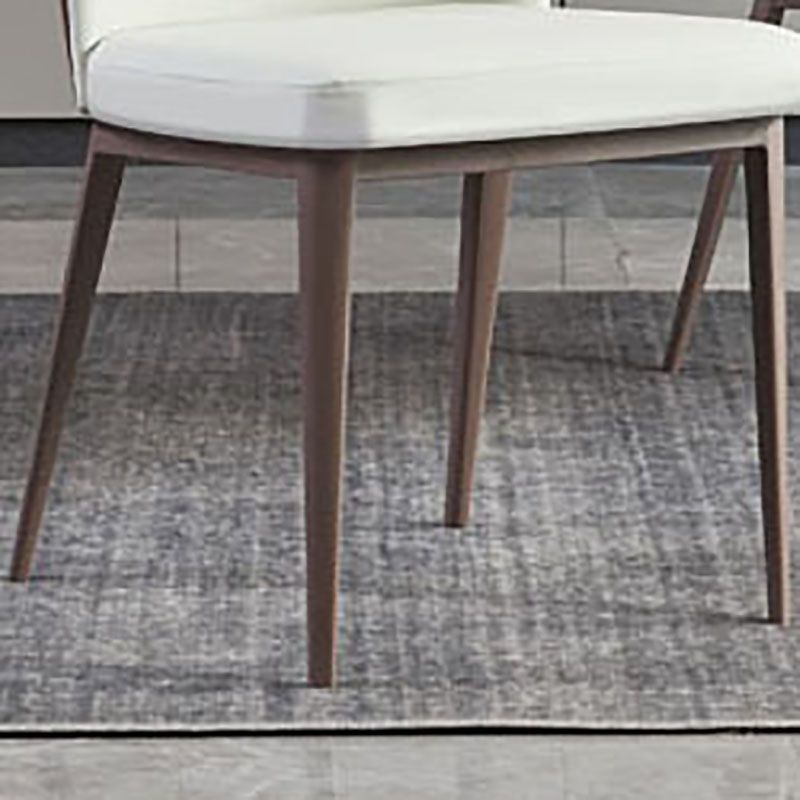 Contemporary Restaurant Leather Side Chair Brown Leg Wingback Dining Chair